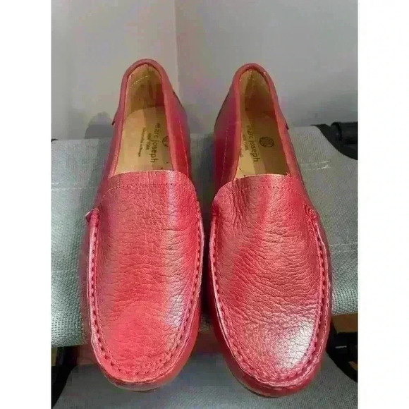 New! Marc Joseph Red Leather Slip on Loafer Size 6.5 - Picture 2 of 6